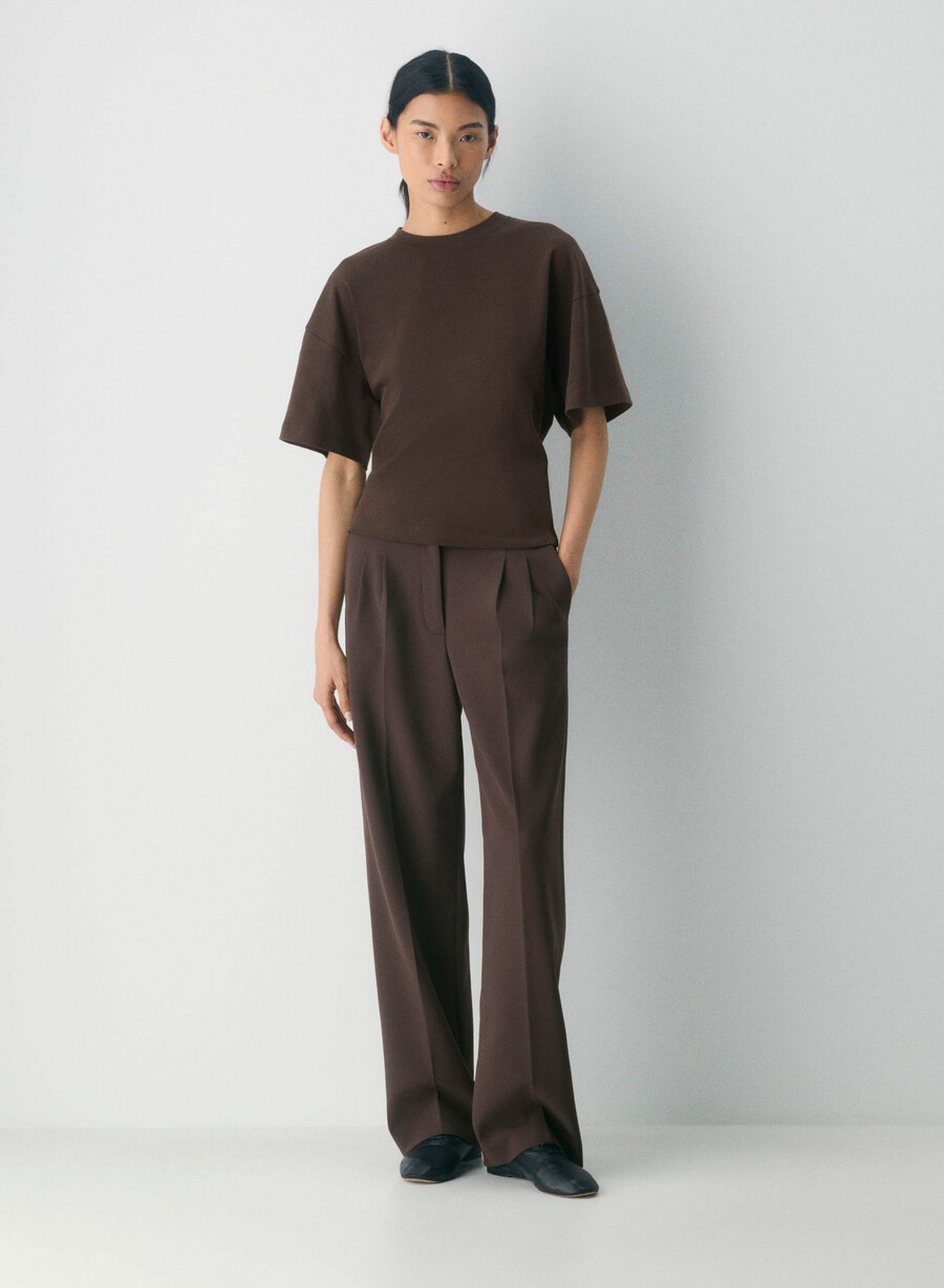 tricou interlock din bumbac barclay maro mocha