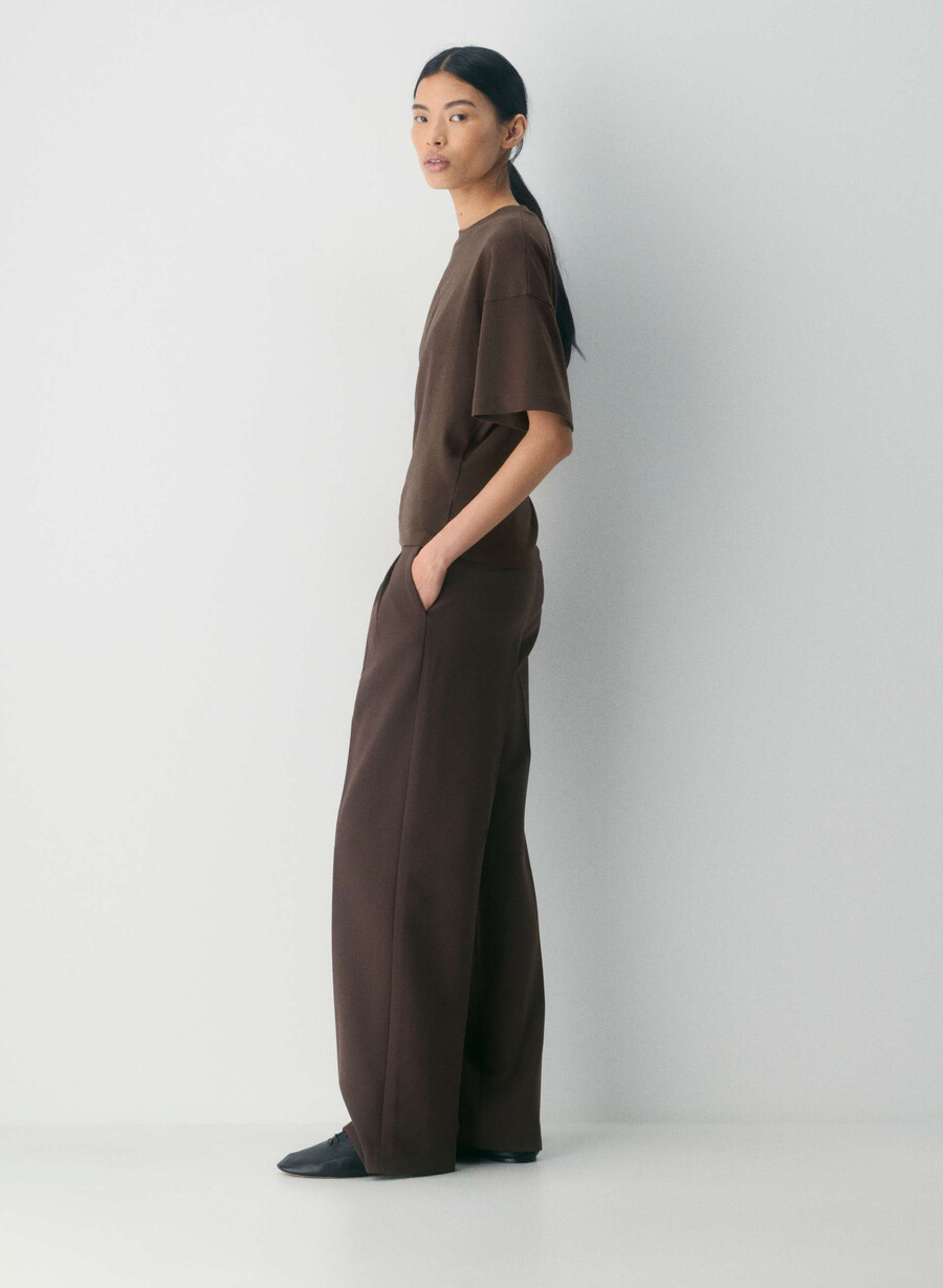 tricou interlock din bumbac barclay maro mocha