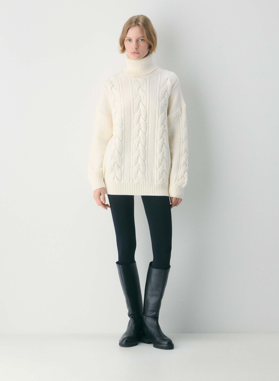 pulover heritage knit din lână merino cu guler înalt whisper whisper whisper whisper
