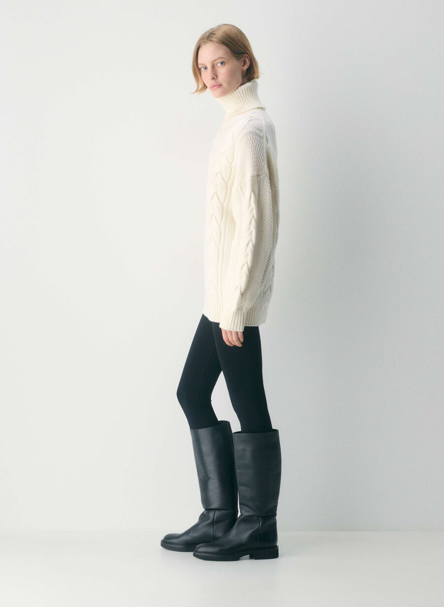 pulover heritage knit din lână merino cu guler înalt whisper whisper whisper whisper