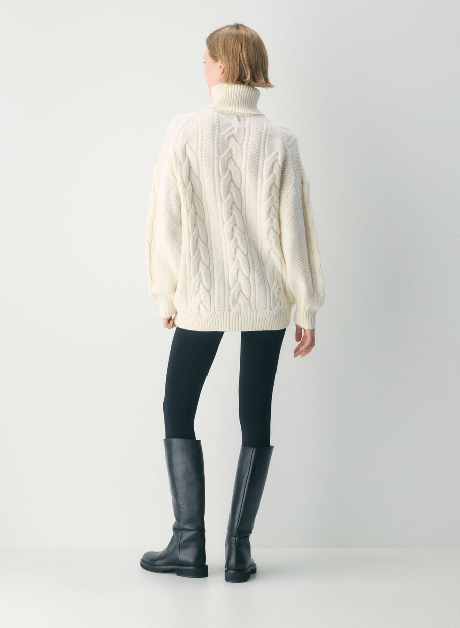 pulover heritage knit din lână merino cu guler înalt whisper whisper whisper whisper
