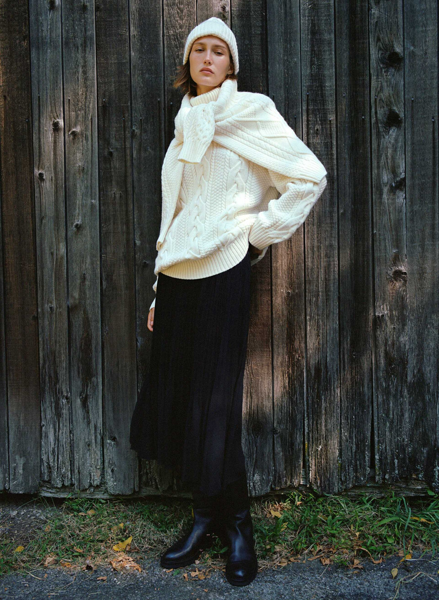 pulover heritage knit din lână merino cu guler înalt whisper whisper whisper whisper