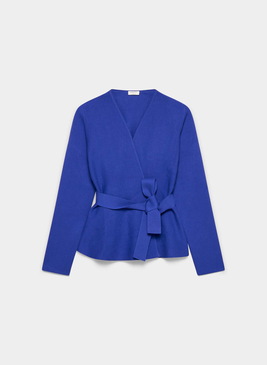 cardigan pentru navetiști - wonder yarn ablaze blue