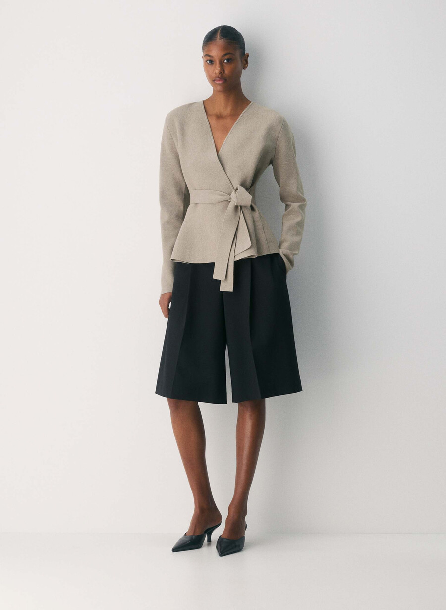 cardigan sport pentru navetiști - wonder yarn heather nomad taupe