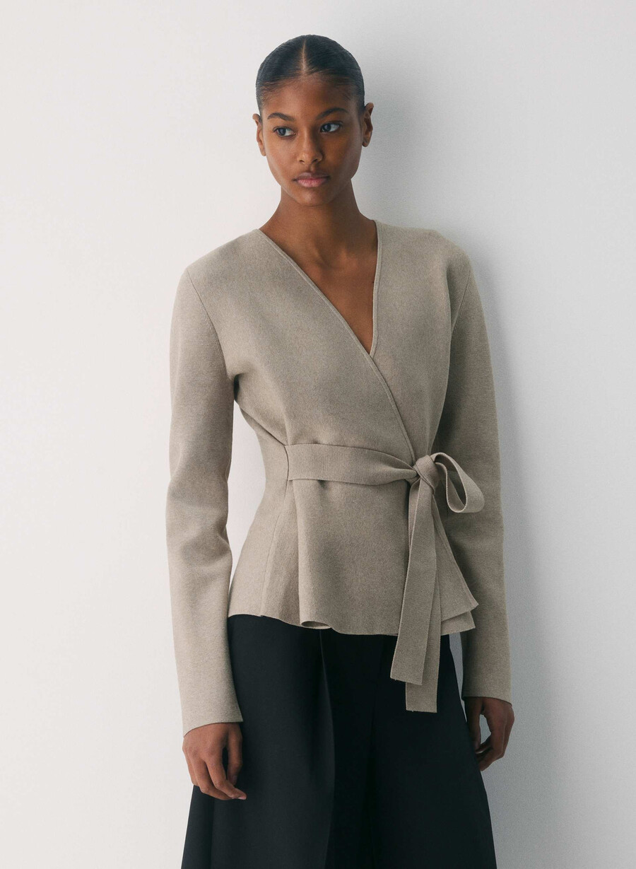 cardigan sport pentru navetiști - wonder yarn heather nomad taupe
