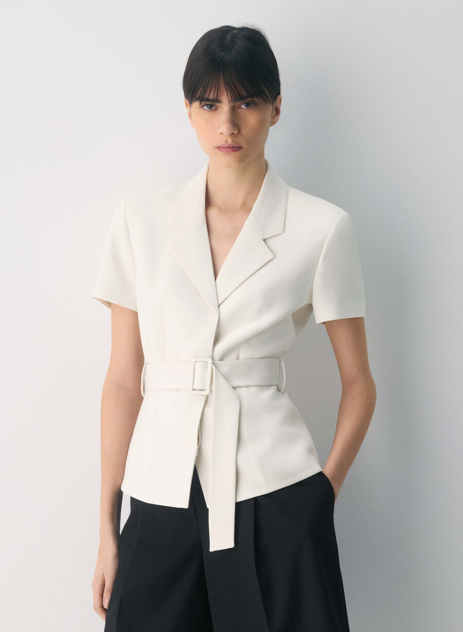jachetă brynn - crepe sway vintage alb