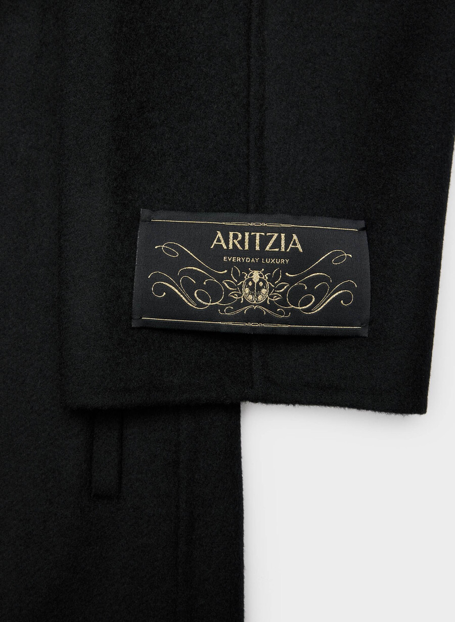 palton mezzanine cu două fețe - luxe rewool negru