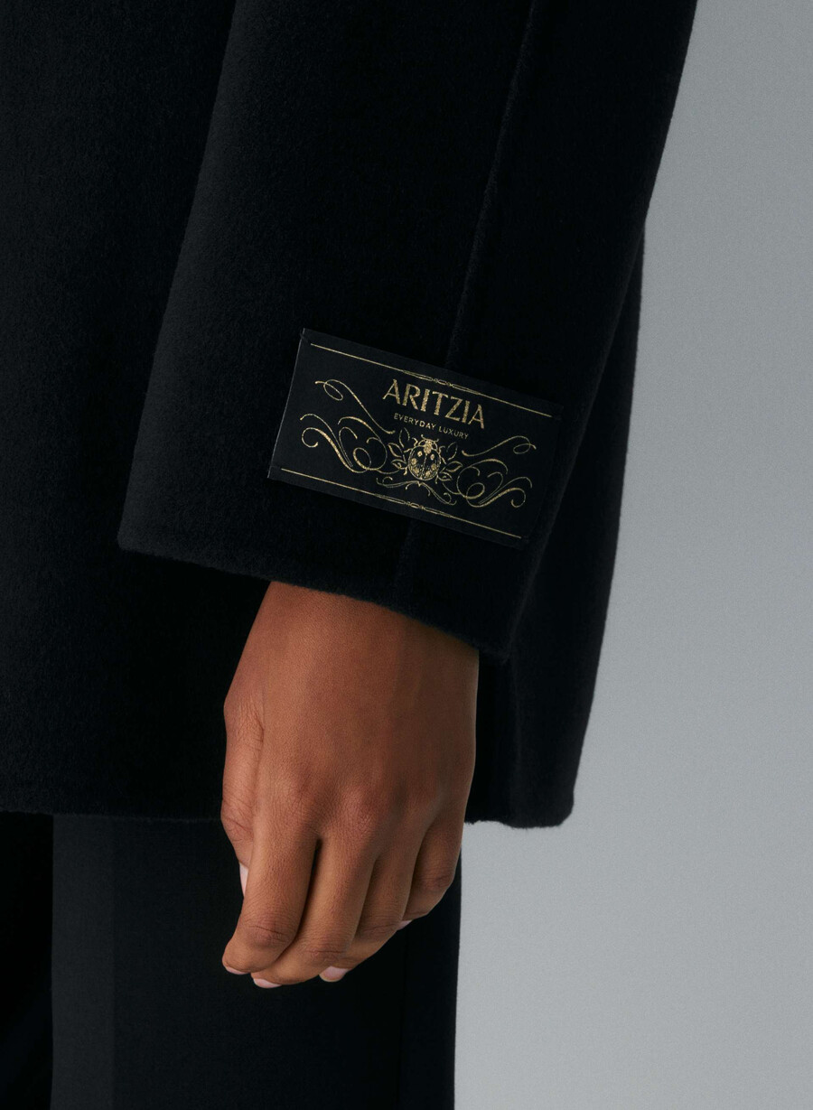 palton mezzanine cu două fețe - luxe rewool negru