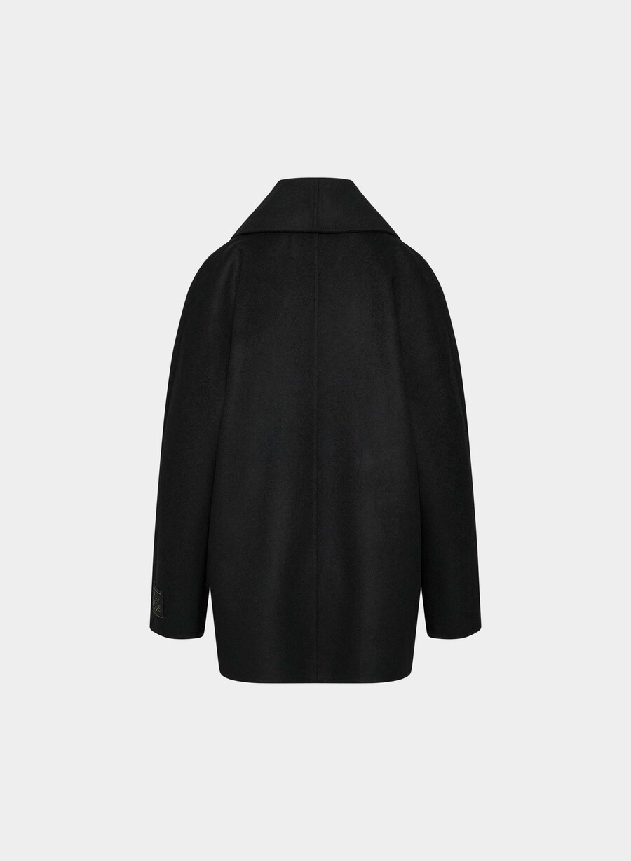palton mezzanine cu două fețe - luxe rewool negru
