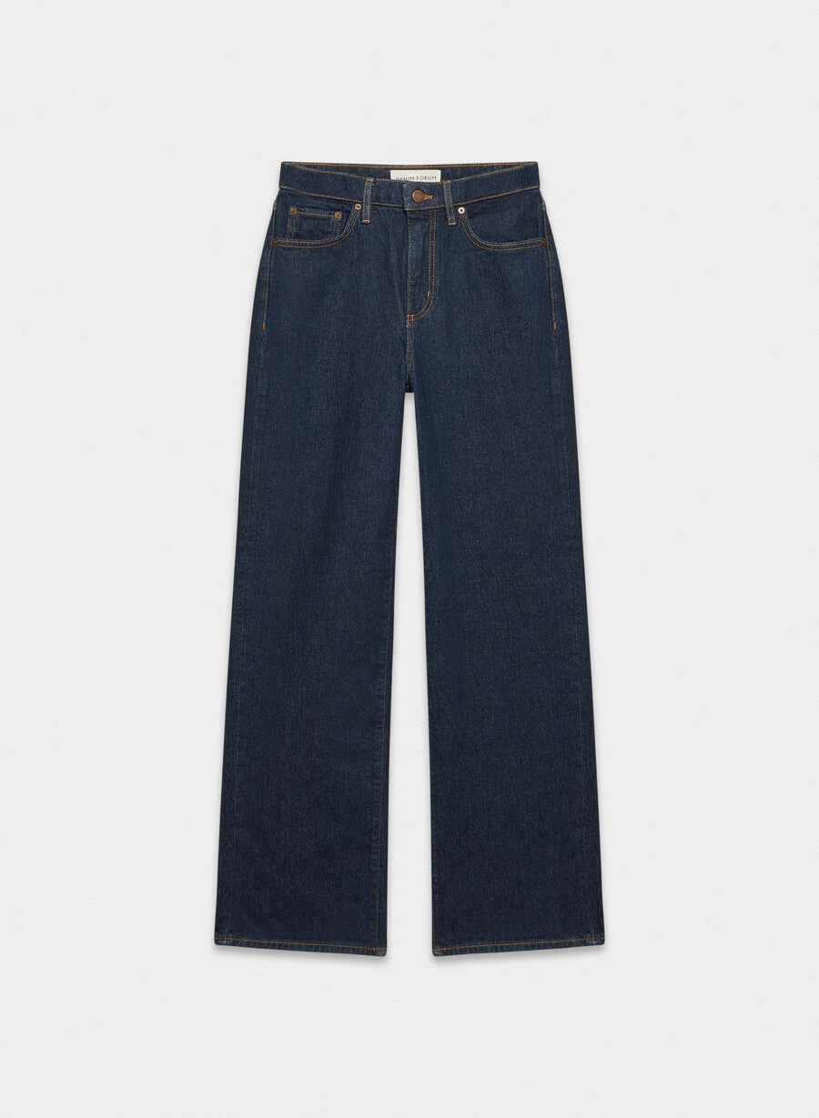 blugi denim forum remy cu talie înaltă lați no-stress albastru Închis