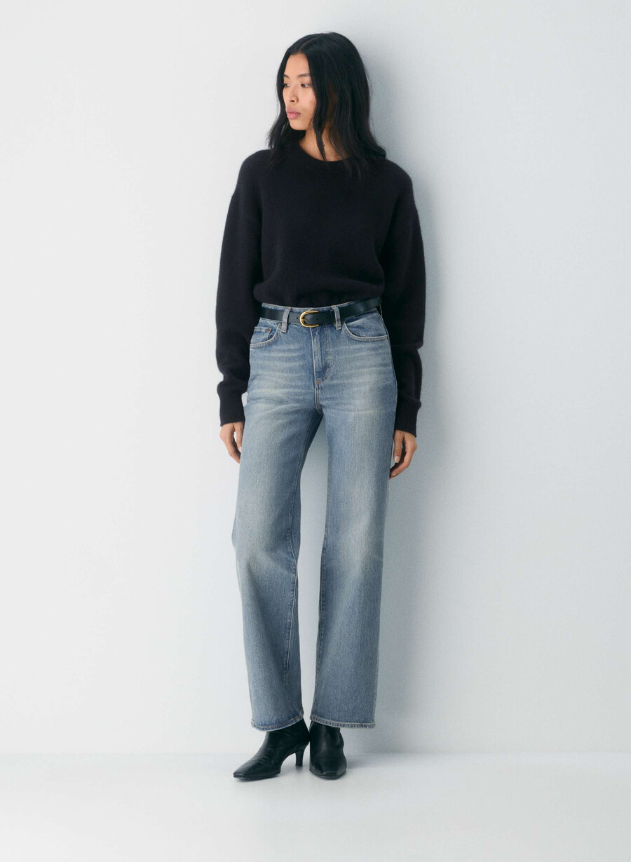 blugi denim forum remy cu talie înaltă vintage albastru mediu