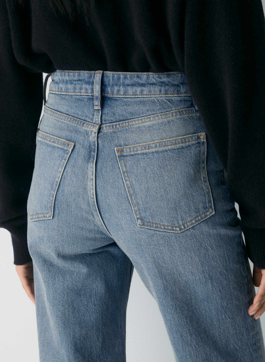 blugi denim forum remy cu talie înaltă vintage albastru mediu