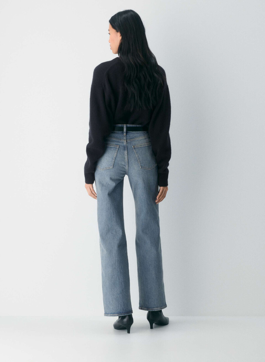 blugi denim forum remy cu talie înaltă vintage albastru mediu