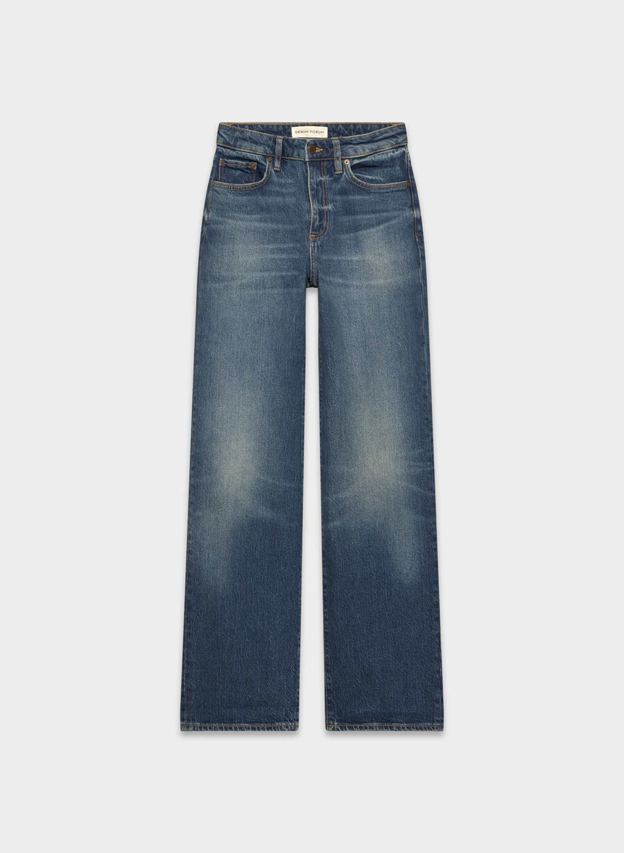 blugi denim forum remy cu talie înaltă vintage albastru Închis