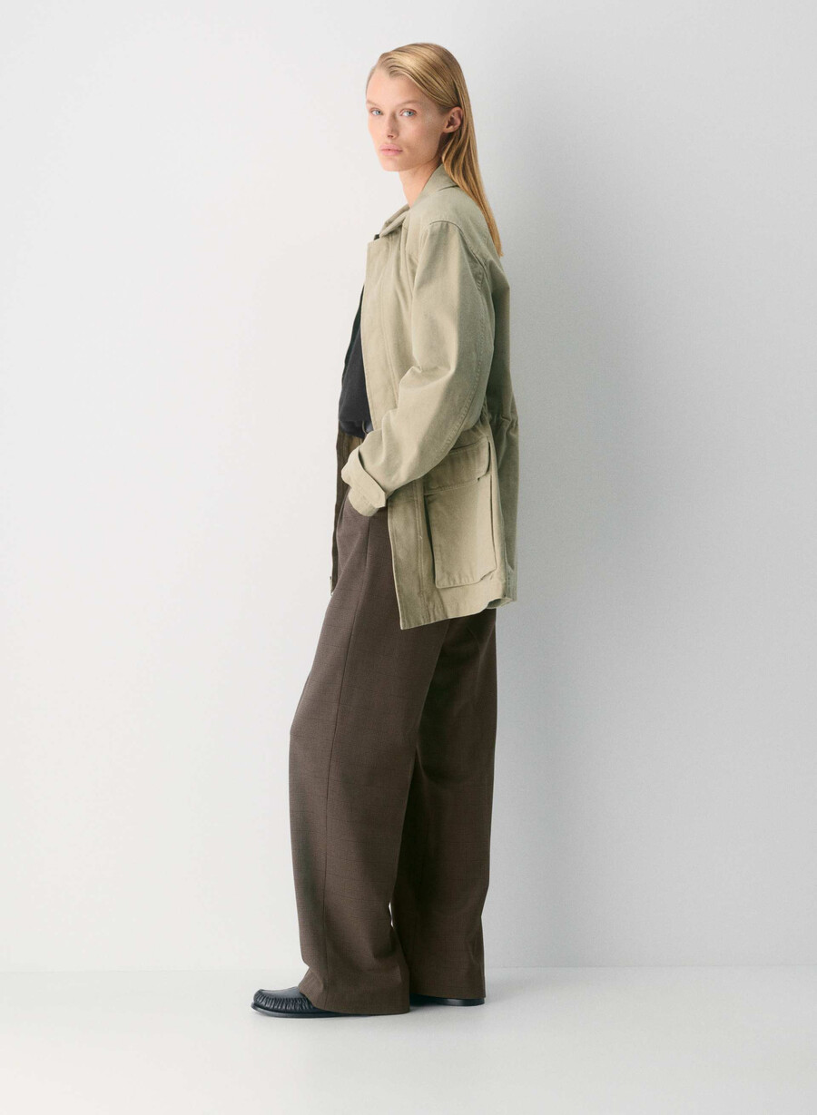 pantalonii the effortless pants - twill blk strp dk nt nvyg