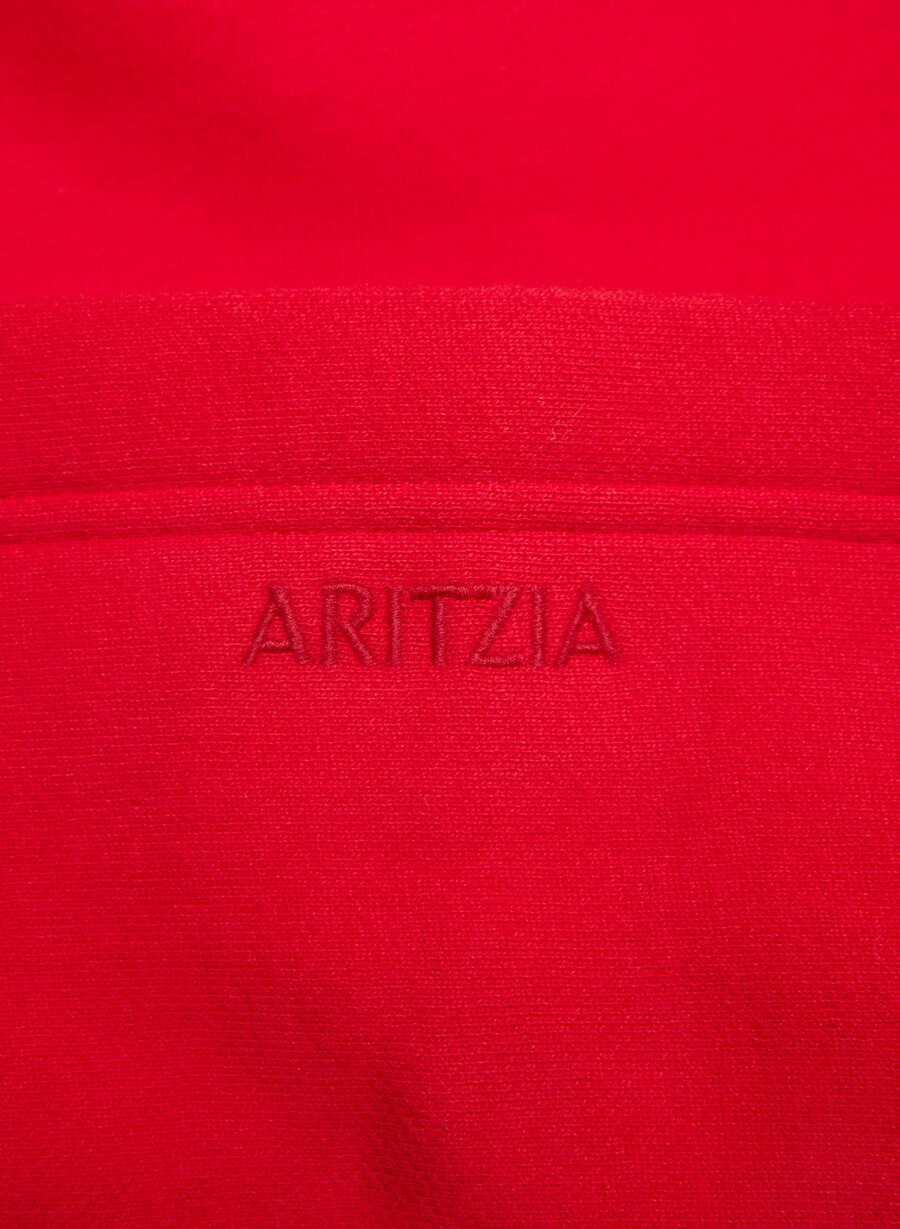 hanorac confortabil din fleece perfect crop roșu intermitent