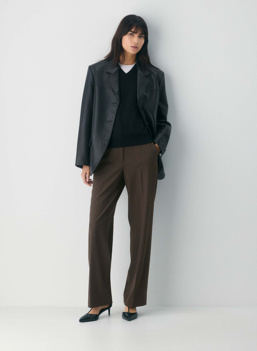pantalonii limitless - twill sanford chk rm brblk