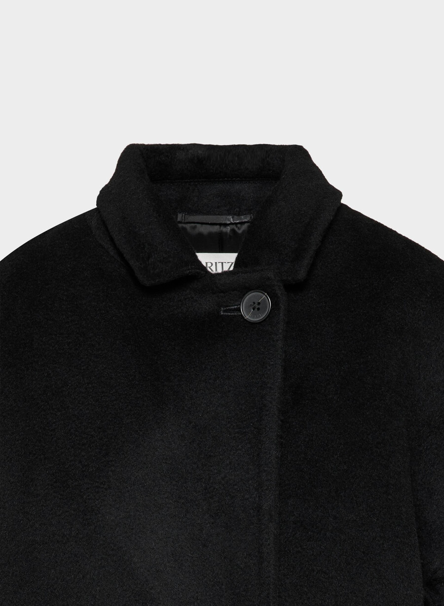 paltonul slouch - lână recamel negru