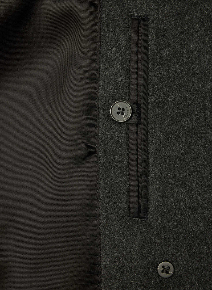 paltonul the slouch - lână moale cașmir negru heather