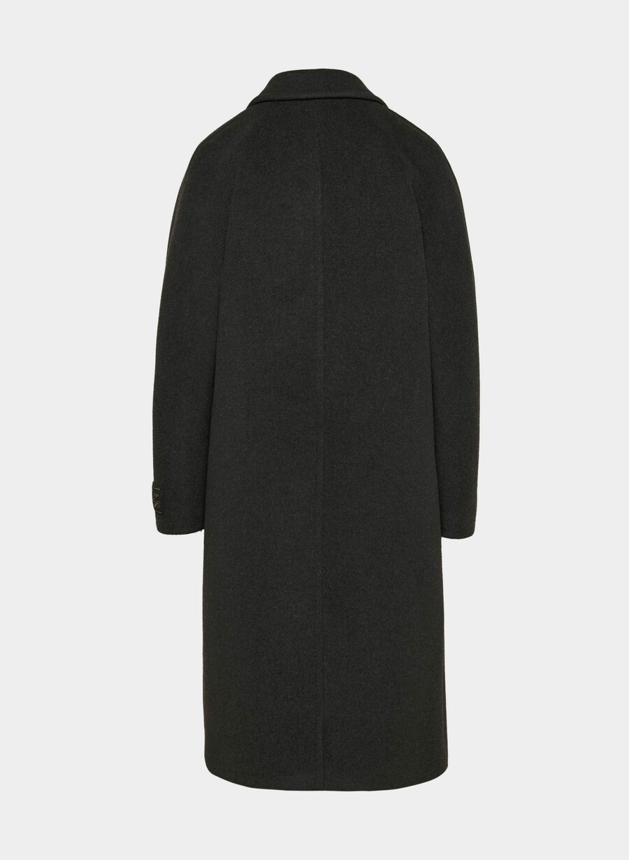 paltonul the slouch - lână moale cașmir negru heather