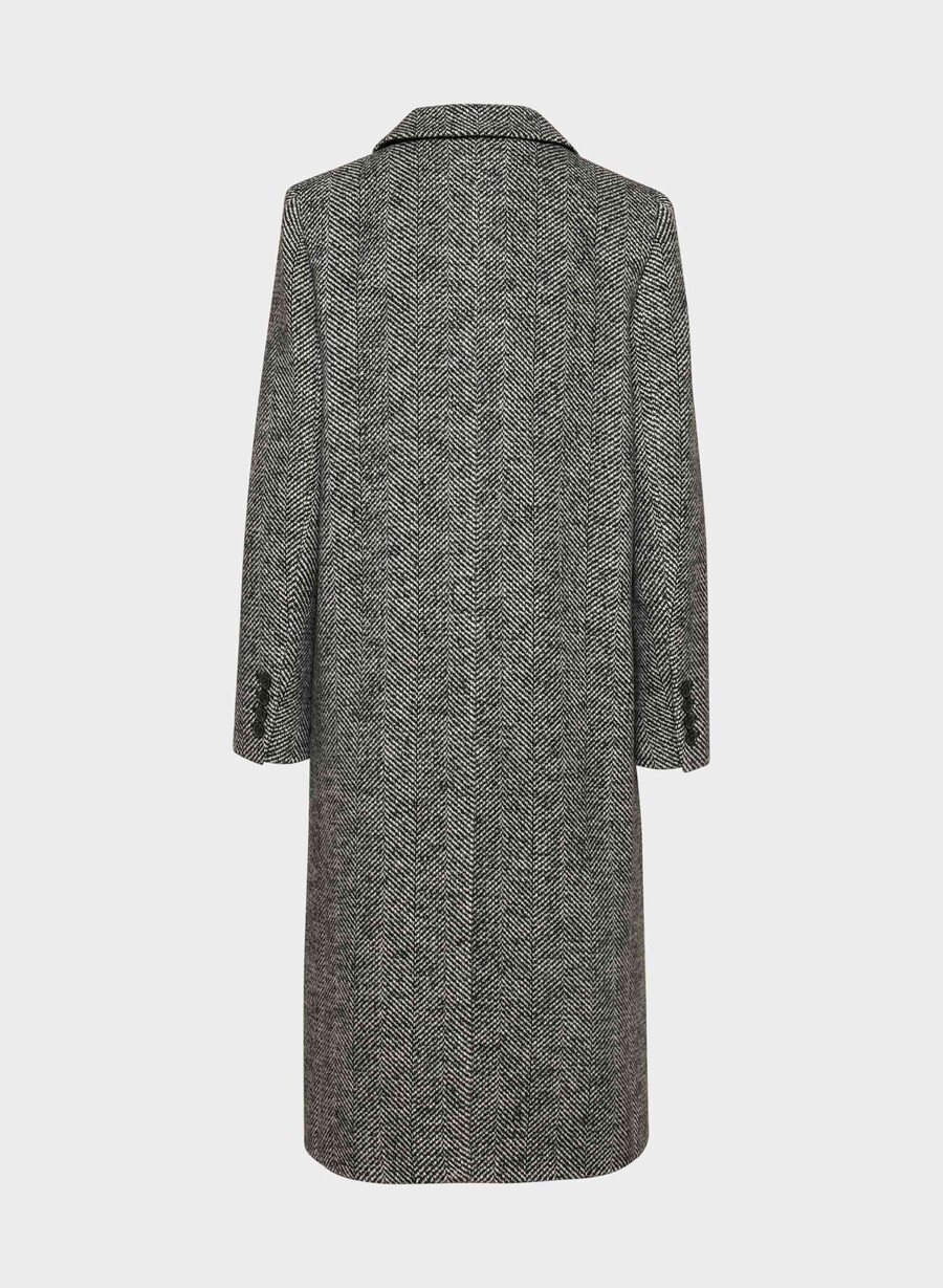 paltonul constant - lână moale cașmir model spiță de hering negrualb