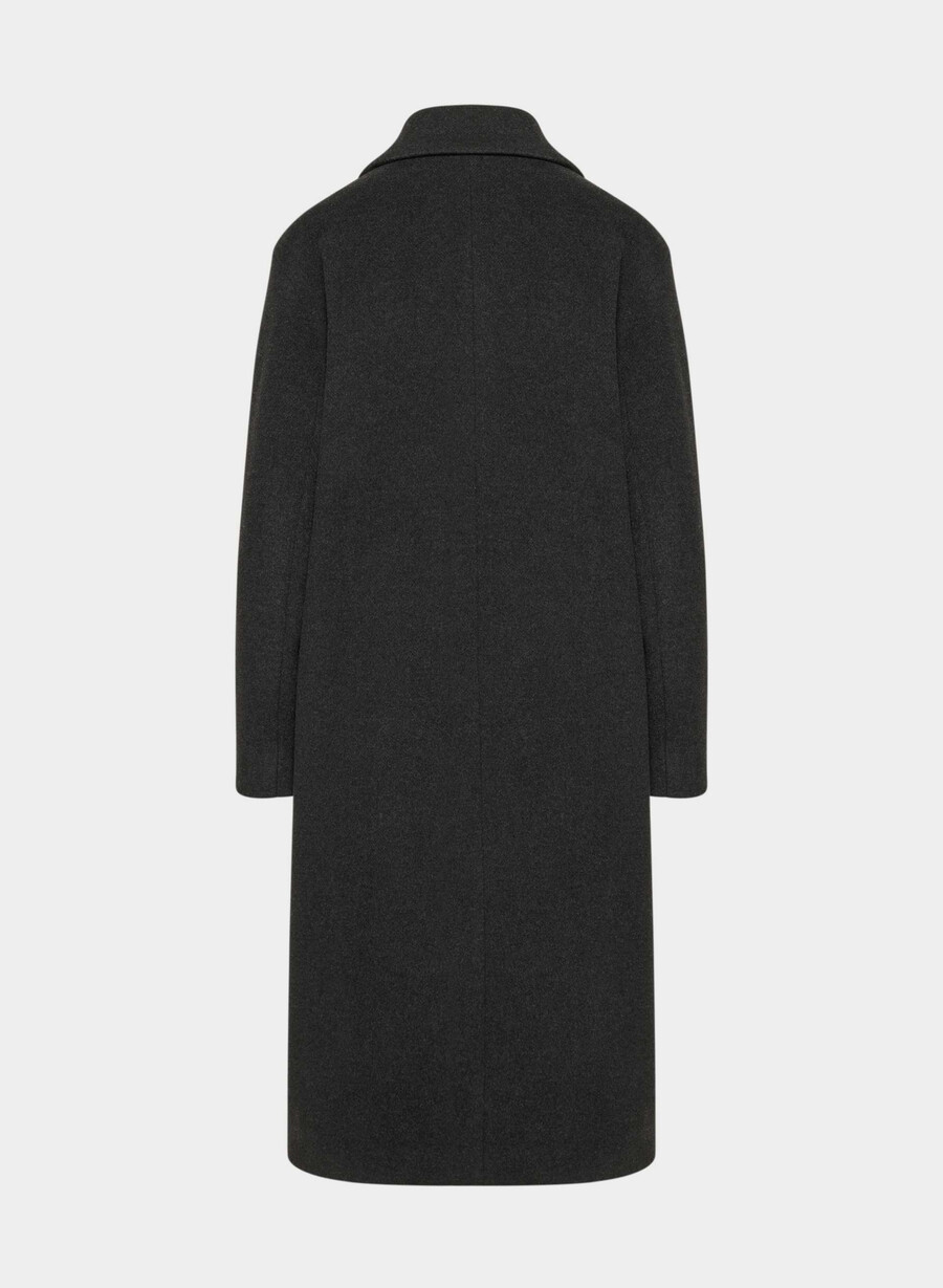 paltonul the only - lână moale cașmir negru heather