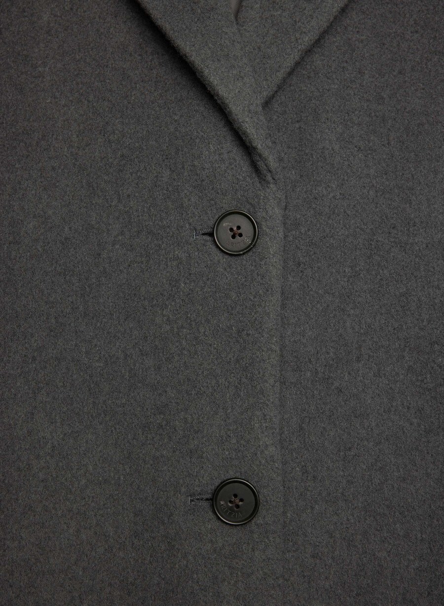 paltonul the only - lână moale cașmir heather charcoal