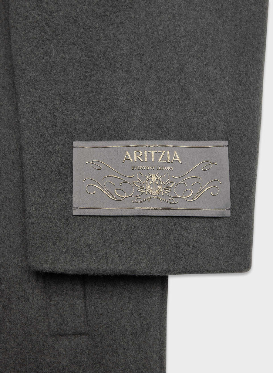paltonul the only - lână moale cașmir heather charcoal