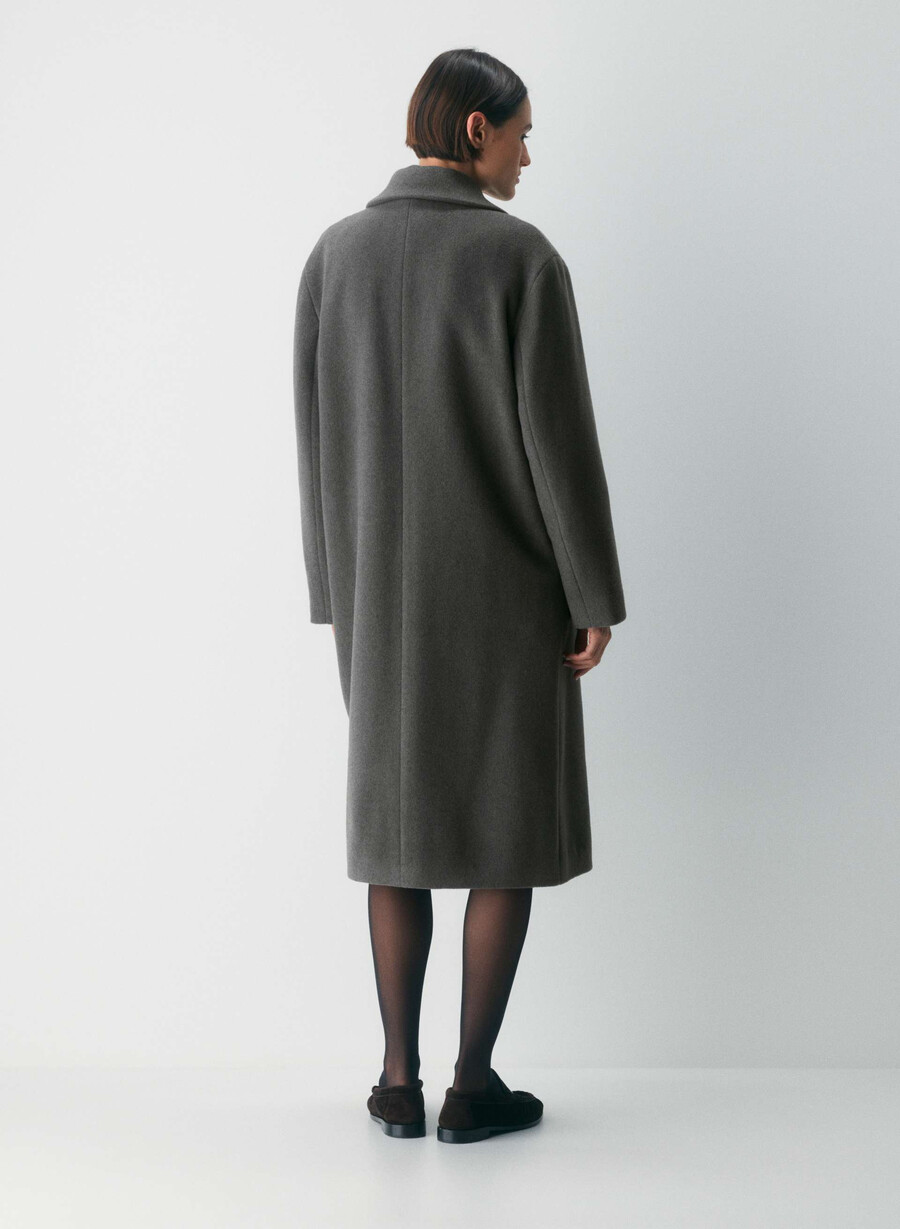 paltonul the only - lână moale cașmir heather charcoal