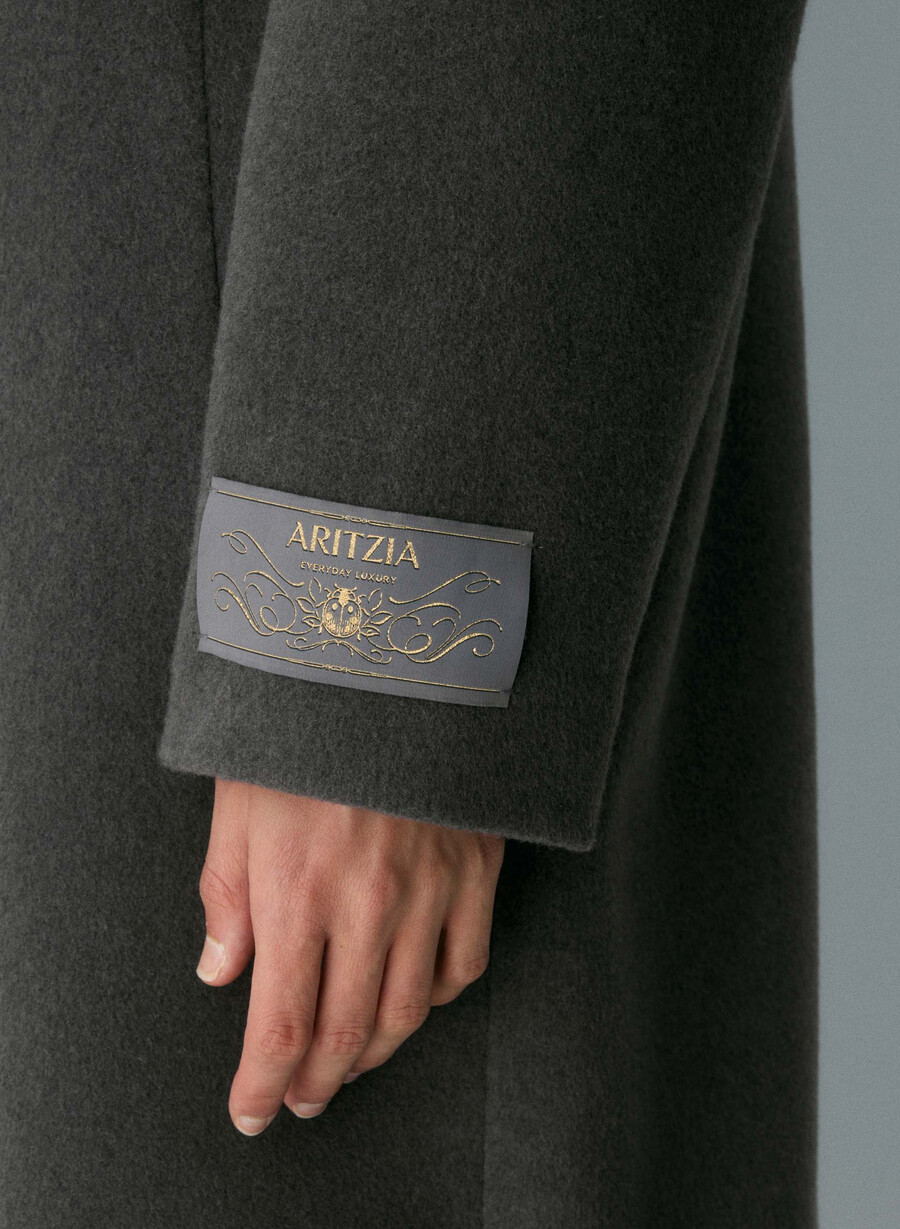 paltonul the only - lână moale cașmir heather charcoal