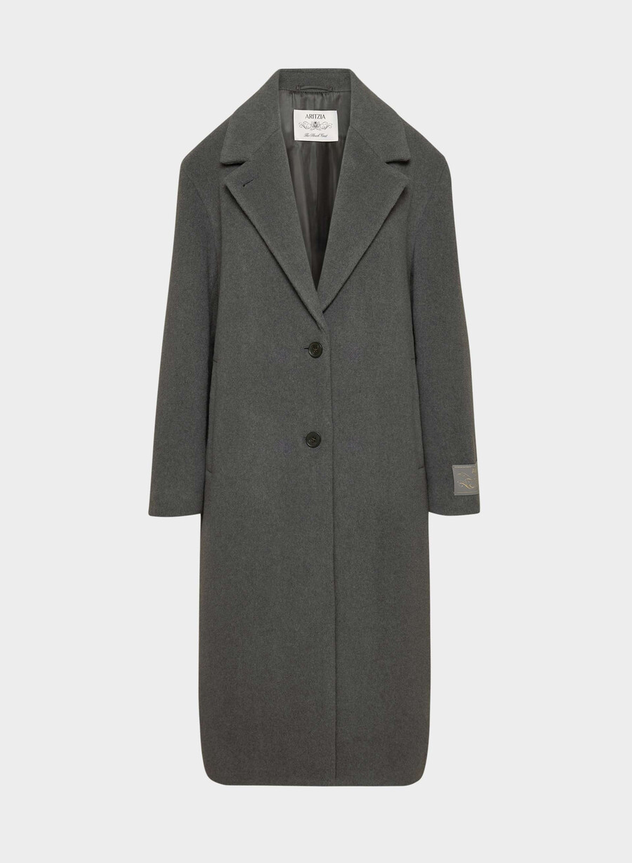 paltonul the only - lână moale cașmir heather charcoal
