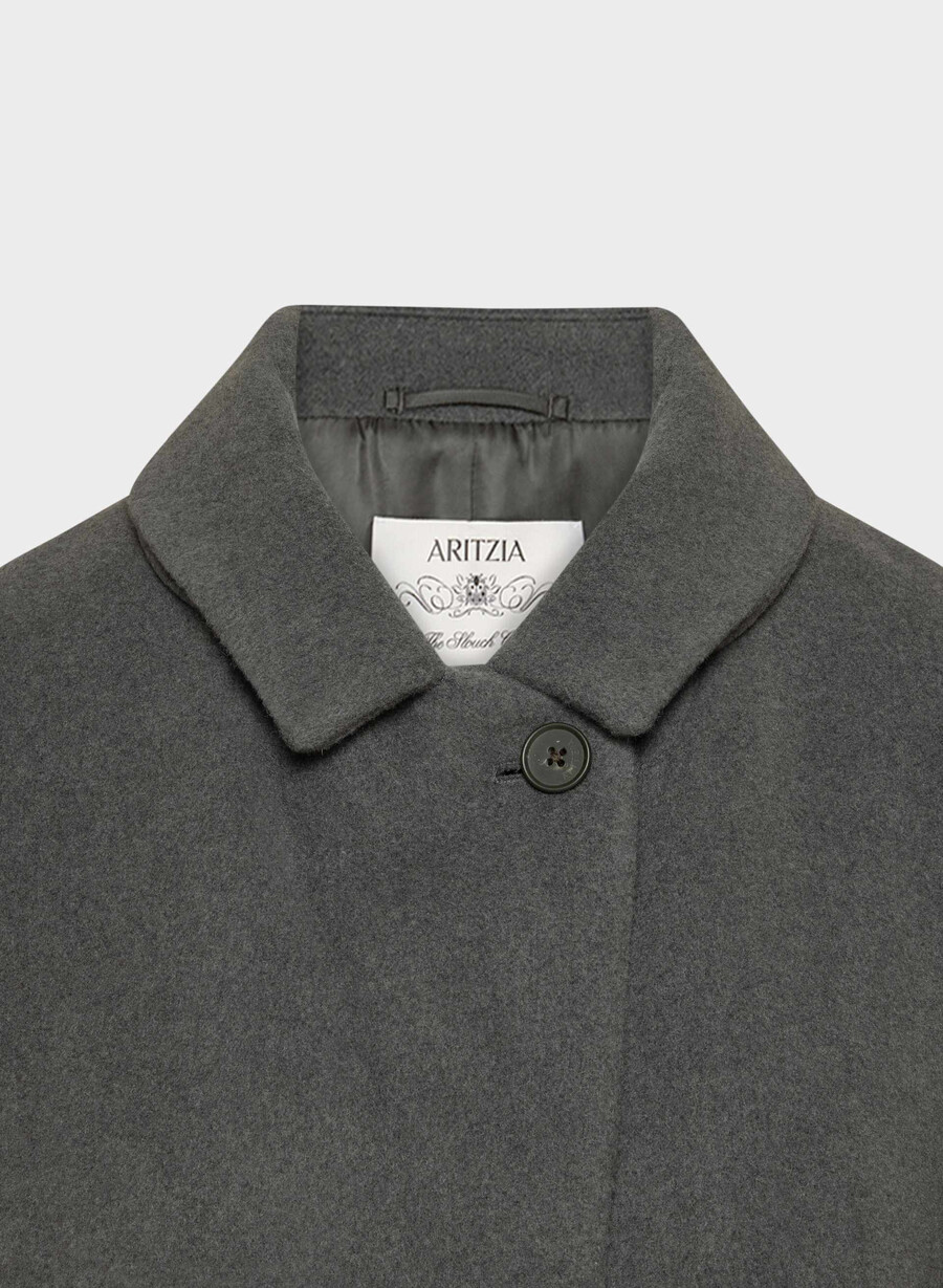 paltonul the only - lână moale cașmir heather charcoal