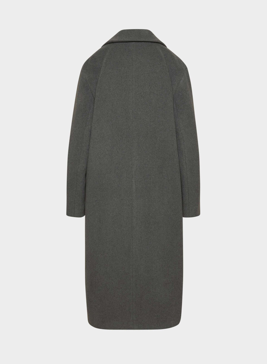 paltonul the only - lână moale cașmir heather charcoal