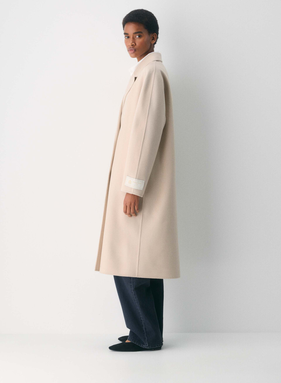 palton dublu the slouch - luxe rewool marcona bej