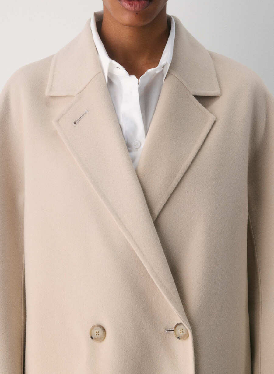 palton dublu the slouch - luxe rewool marcona bej