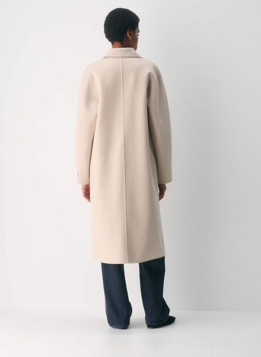 palton dublu the slouch - luxe rewool marcona bej