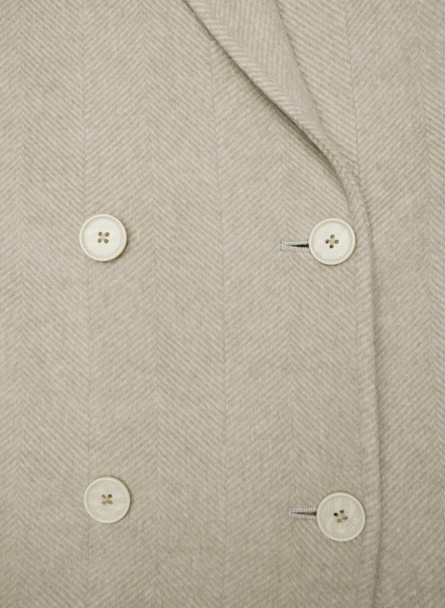palton dublu the slouch - luxe rewool kent hrgbn tan kmp