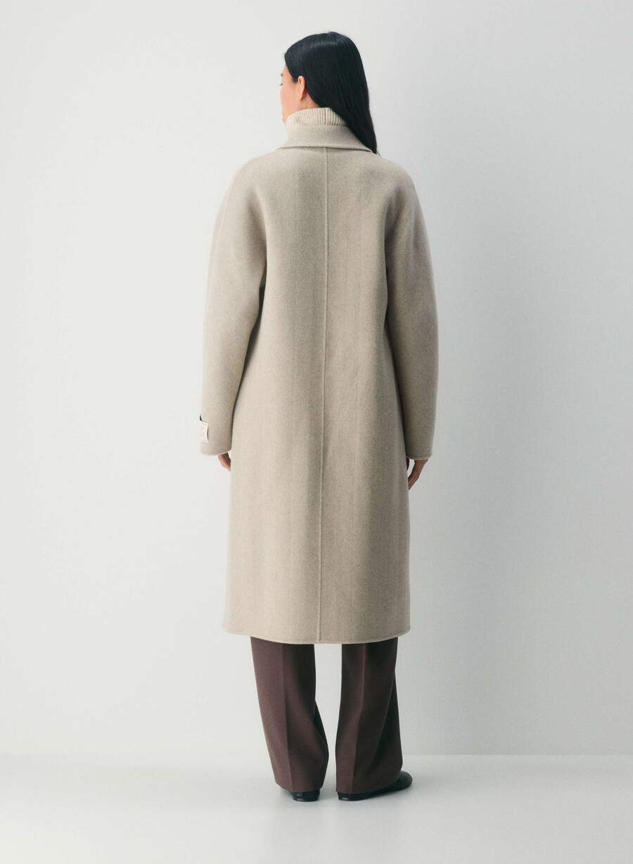 palton dublu the slouch - luxe rewool kent hrgbn tan kmp