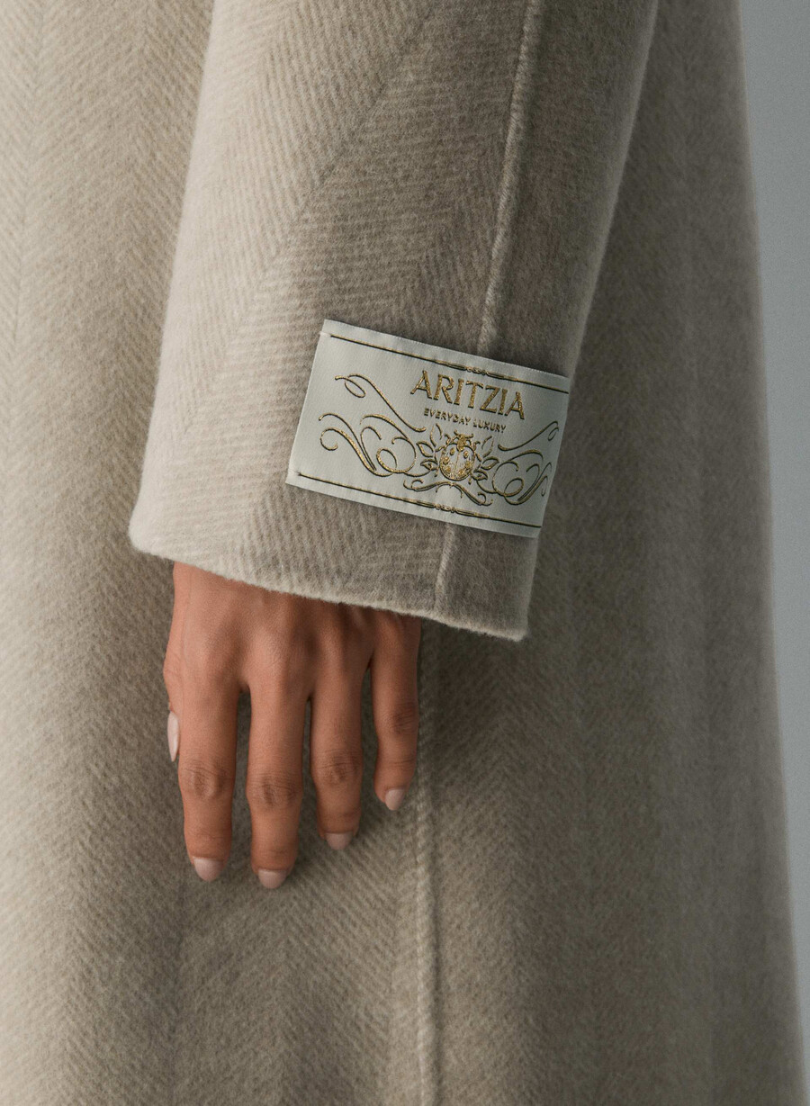 palton dublu the slouch - luxe rewool kent hrgbn tan kmp