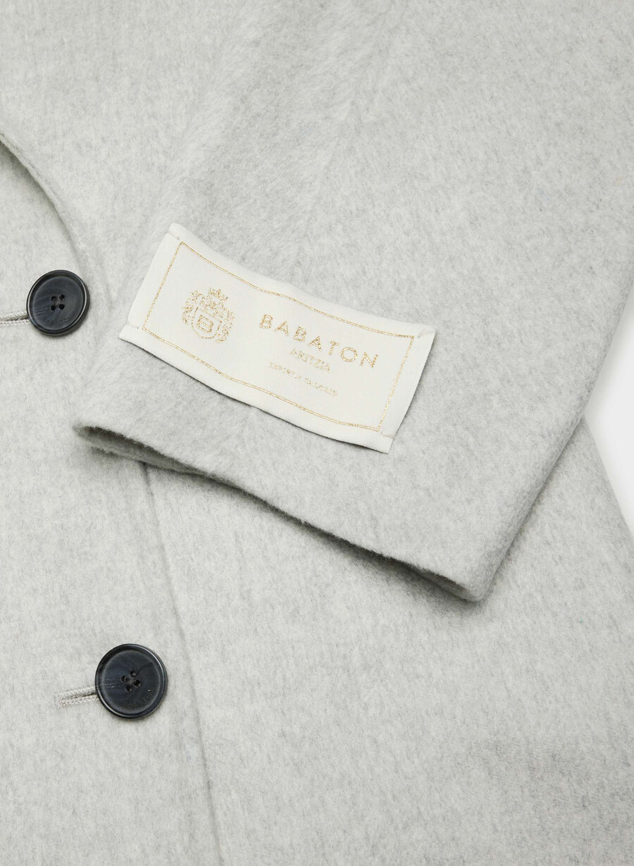 palton dublu the slouch - luxe rewool gri deschis heather