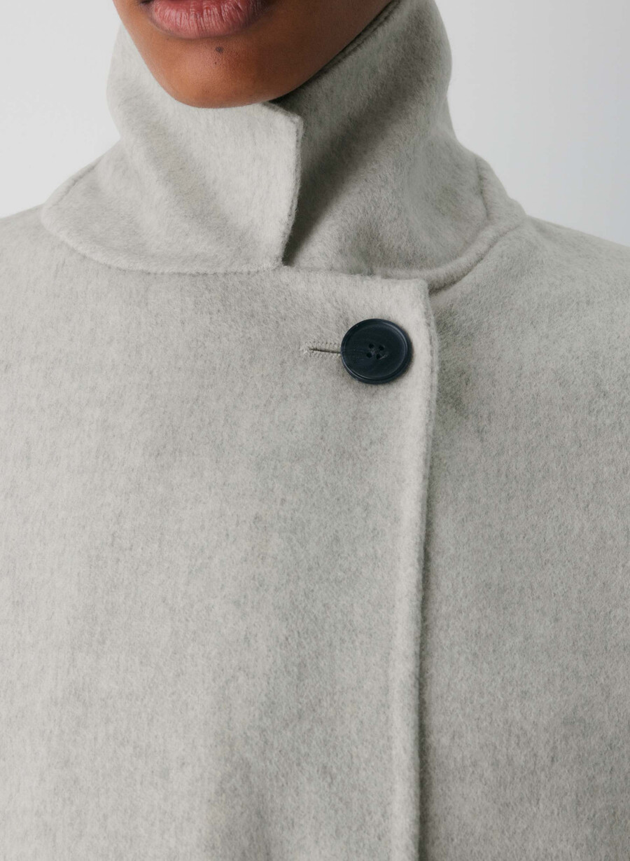 palton dublu the slouch - luxe rewool gri deschis heather