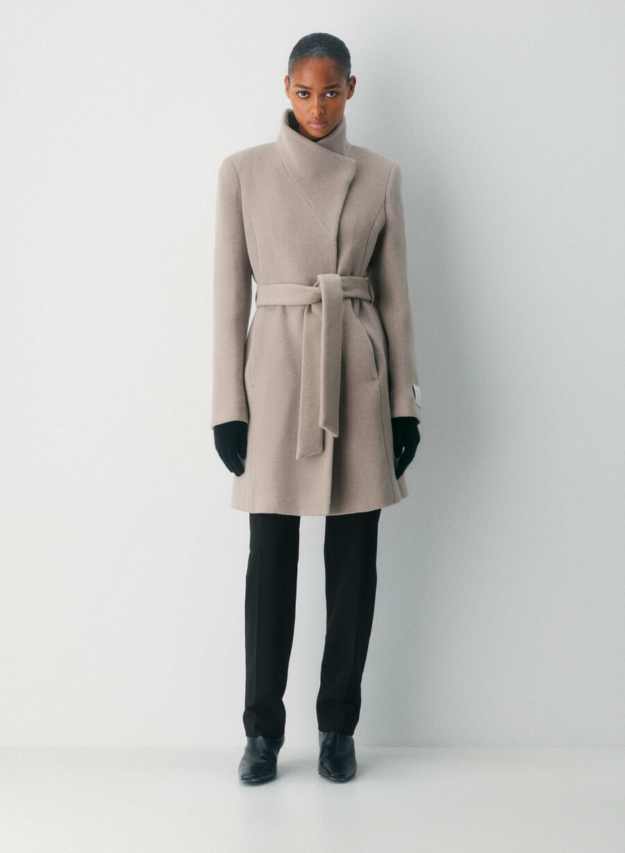 paltonul connor - lână moale cașmir culoare heather warm taupe