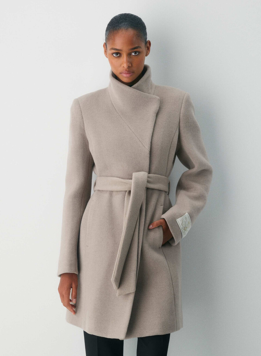 paltonul connor - lână moale cașmir culoare heather warm taupe