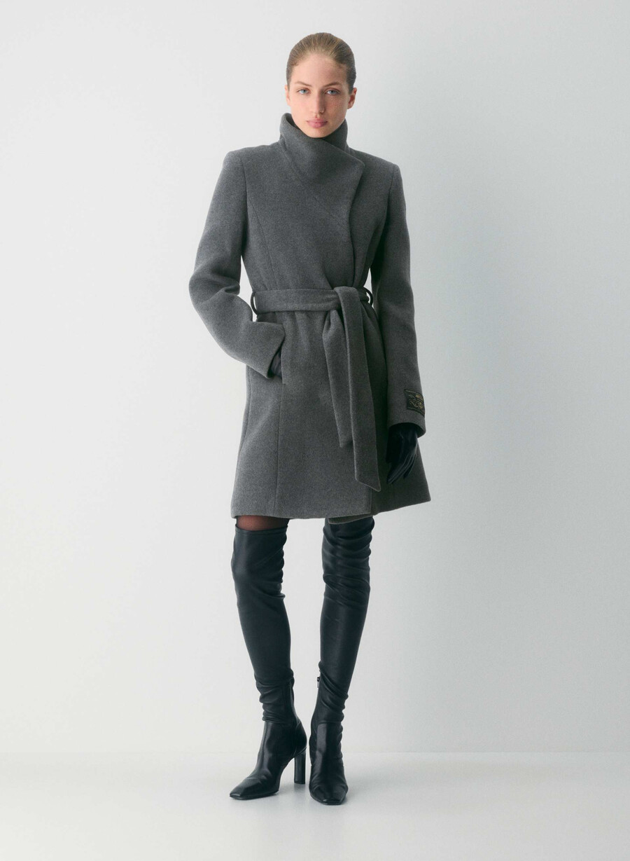 paltonul connor - lână moale cașmir culoare heather charcoal
