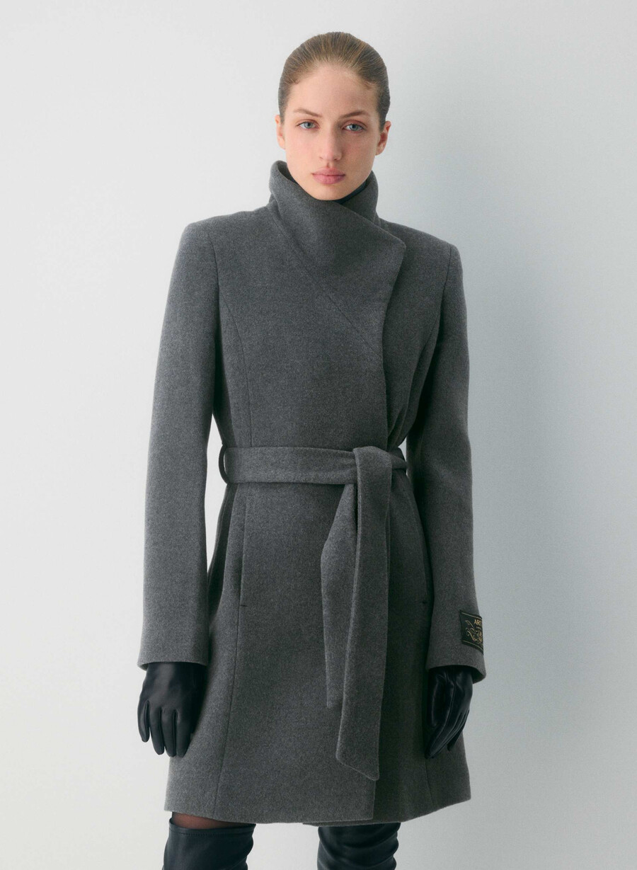 paltonul connor - lână moale cașmir culoare heather charcoal