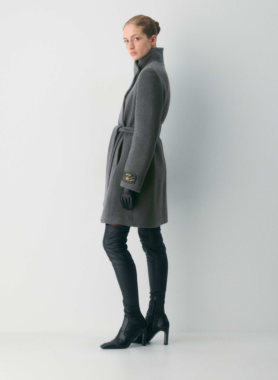 paltonul connor - lână moale cașmir culoare heather charcoal