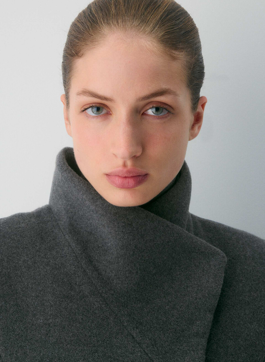 paltonul connor - lână moale cașmir culoare heather charcoal