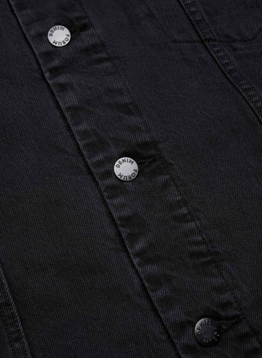 jachetă din denim vintage din sherpa din anii 90 denim forum cu tuș de ochi negru