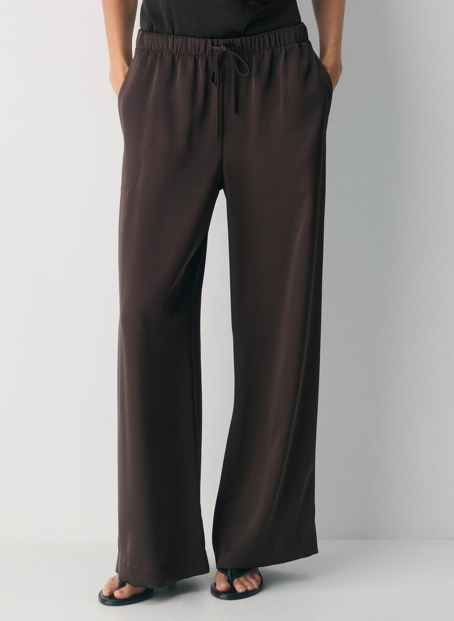 pantalonii lodge - satin maro mocha rich