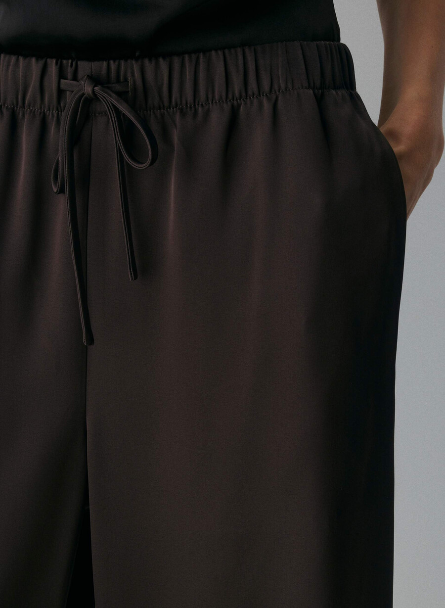 pantalonii lodge - satin maro mocha rich